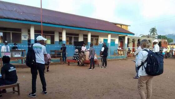 Polling station in Sierra Leone