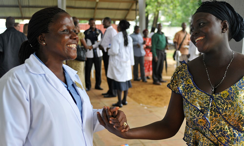 Women shaking hands